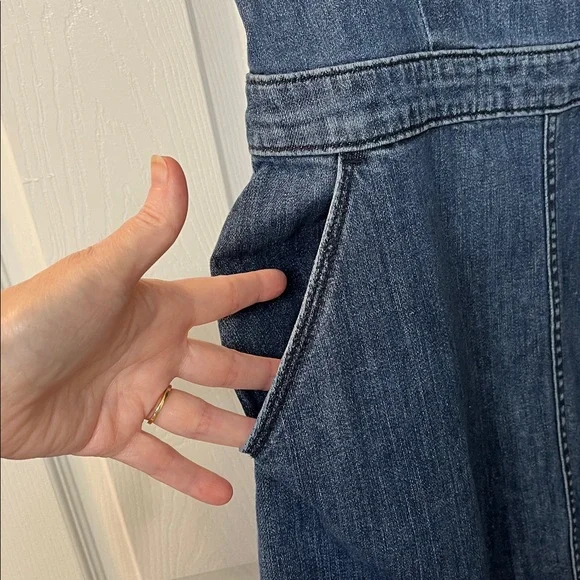 Universal Thread Dark Indigo Denim Overall Dress - Picture 3 of 5